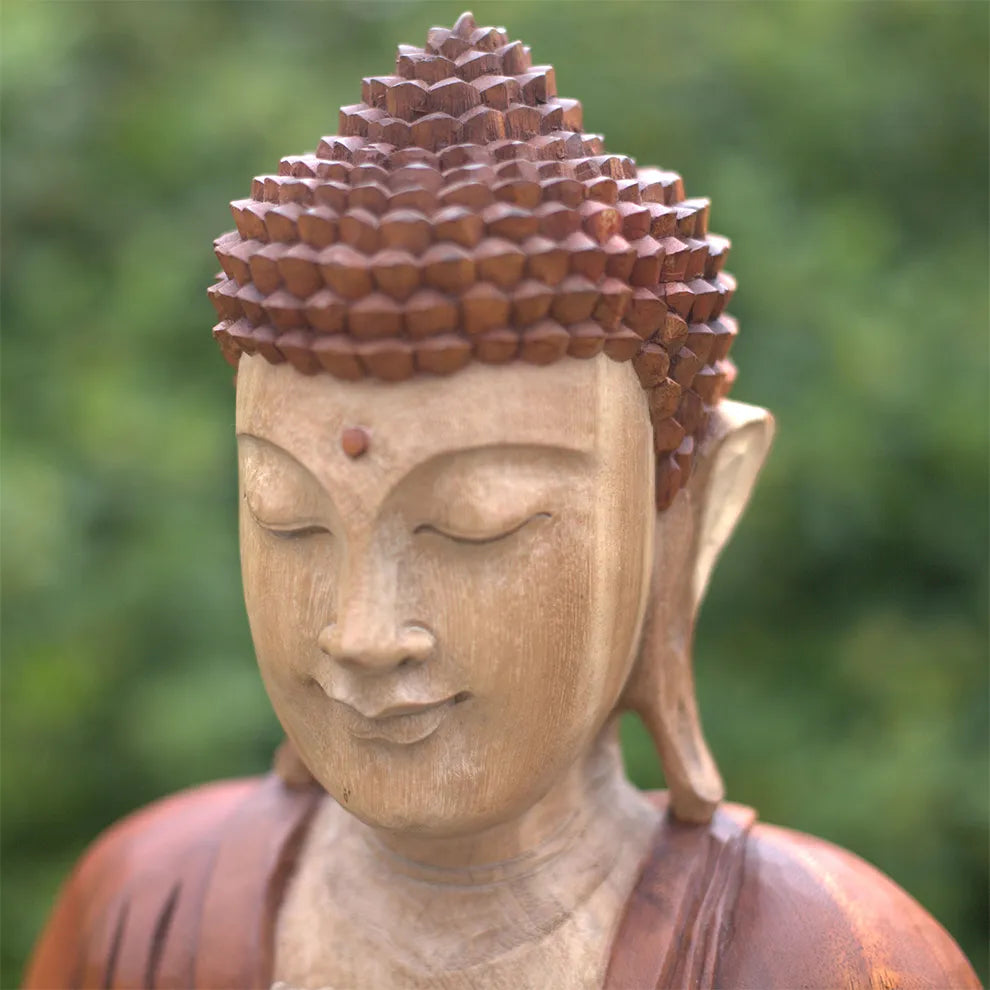 Buddha Statue with Hands Down - Natural - 30cm