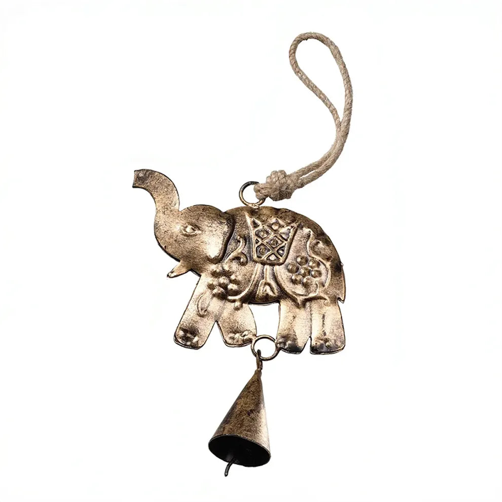 Decorative elephant windchime with bell hanging