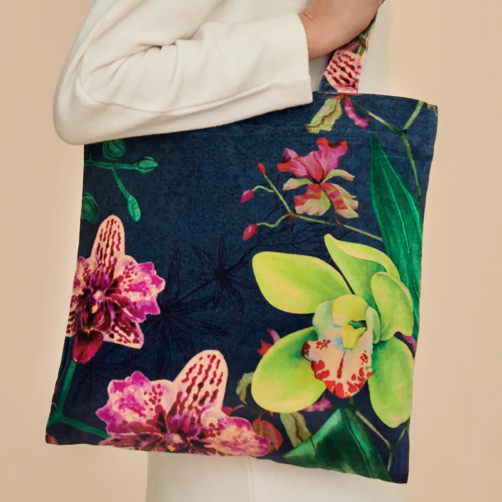Exotic Evening Velvet Tote Bag