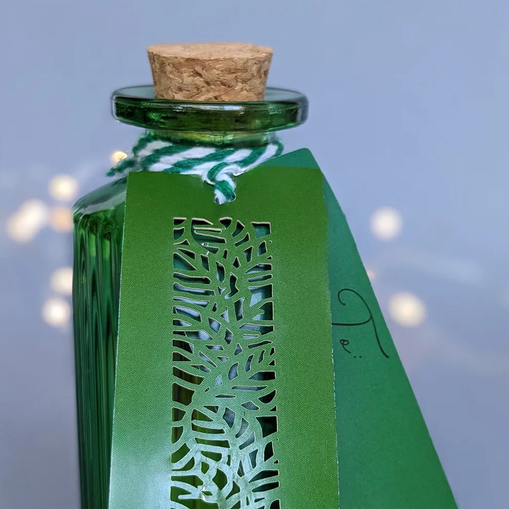 Luxury Long Matches in a Green Ribbed Jar