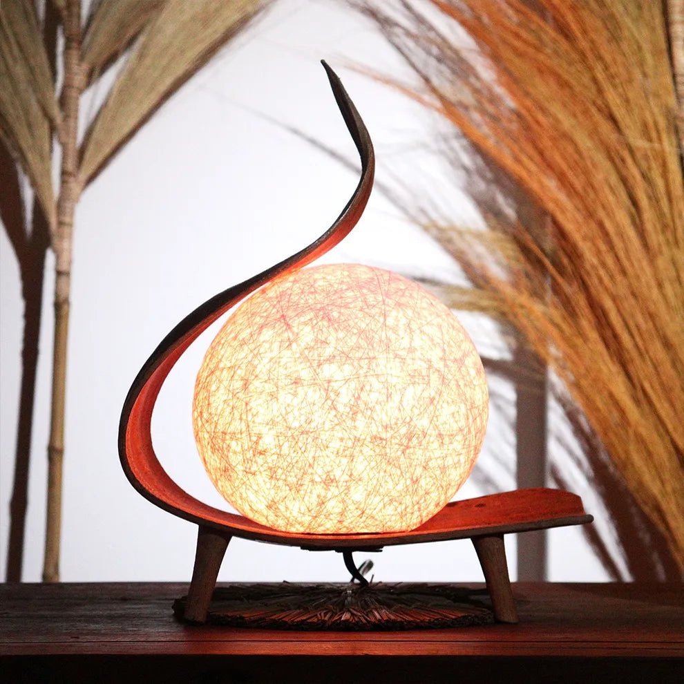 Natural Coconut Leaf Lamp - Chocolate Twist