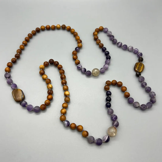 Amethyst Mala Beads Necklace