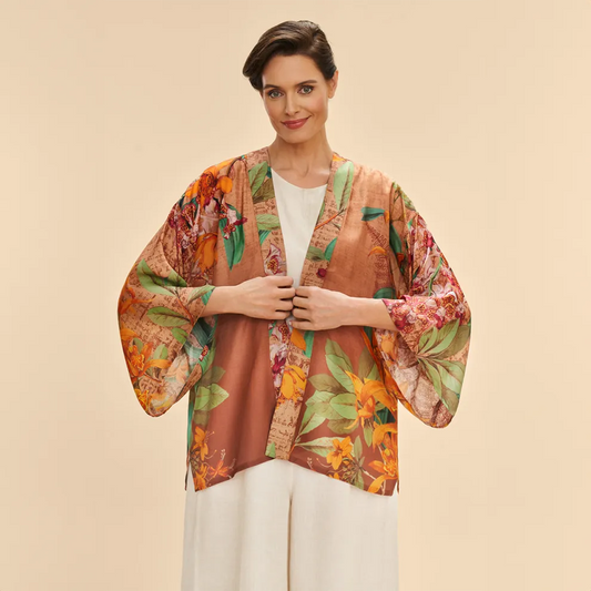 Botany Bliss Kimono Jacket in Taupe