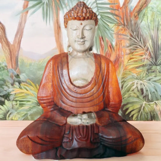 Buddha Statue with Hands Down - Natural - 30cm