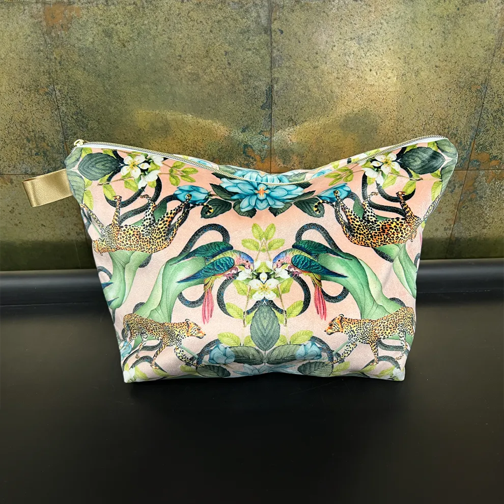 Clarke and Clarke Velvet Fabric Zip Pouch