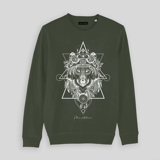 Mystic Wolf Sweatshirt in Khaki