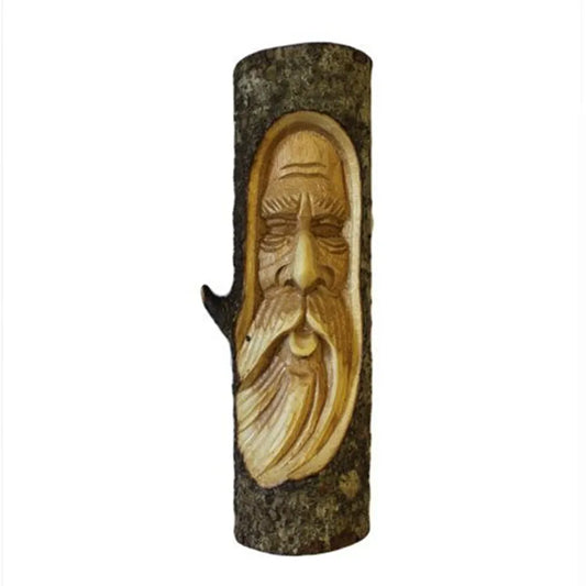 Old Man Tree Trunk Carving