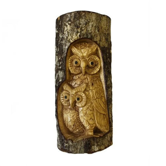 Owl Family Trunk Carving