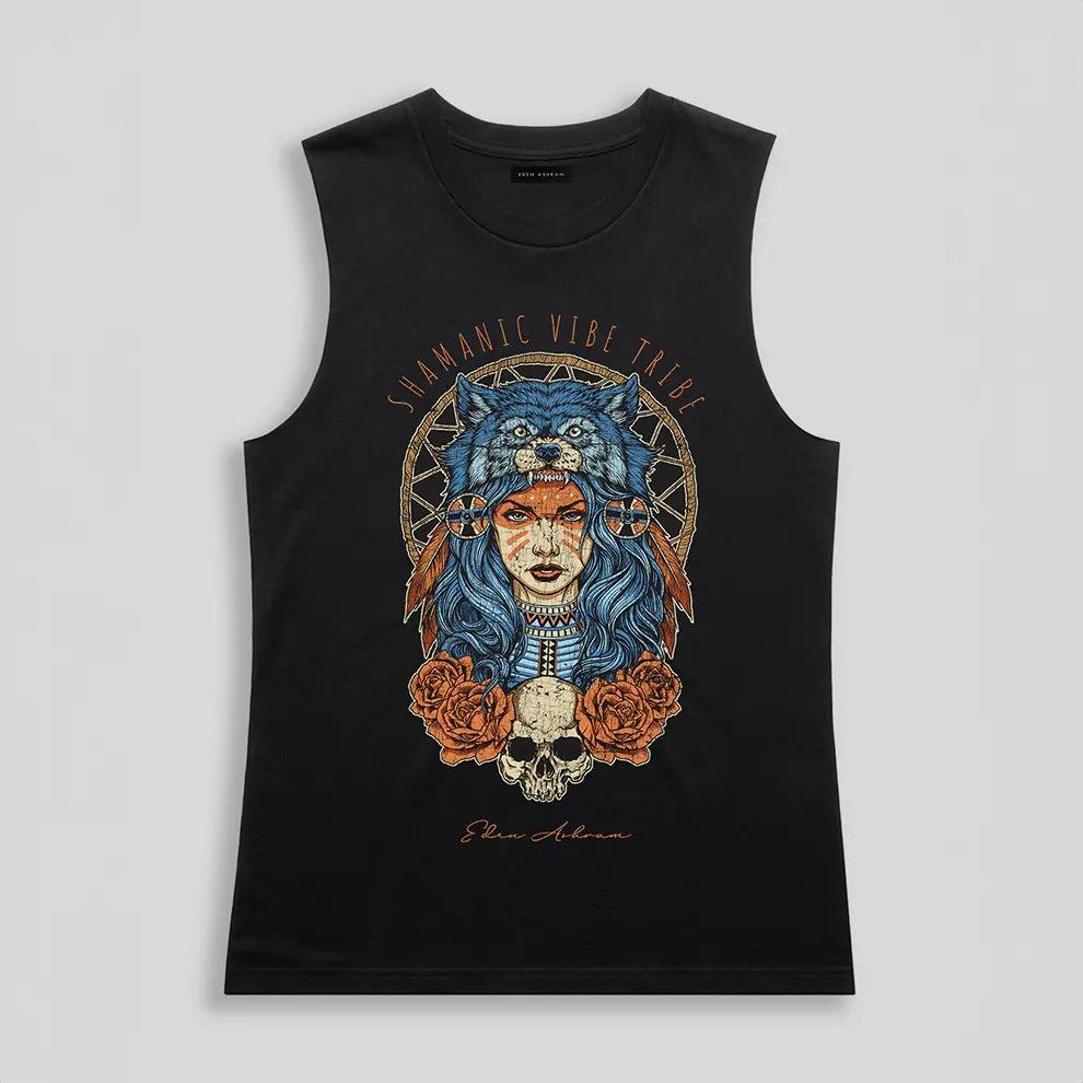 Shamanic Vibe Tribe - Camden Tank in Black