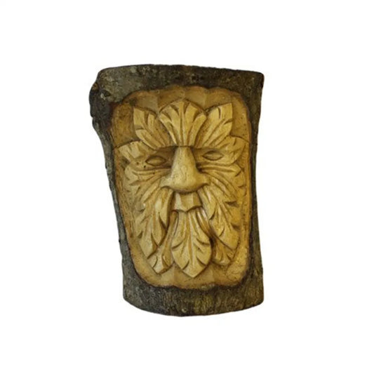 Small Green Man Tree Trunk Carving