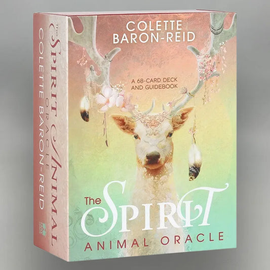 Box for 'The Spirit Animal Oracle' by Colette Baron-Reid with a deer illustration on a pastel background.