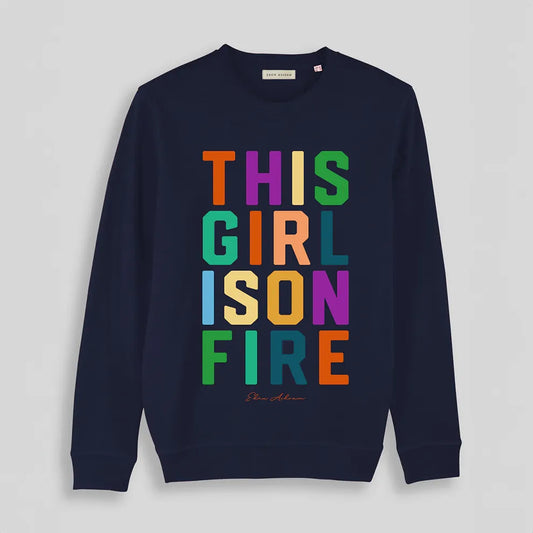 This Girl Is On Fire Sweatshirt in Navy