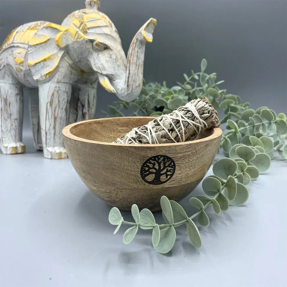 Wooden Smudge and Ritual Offering Bowl - Tree of Life