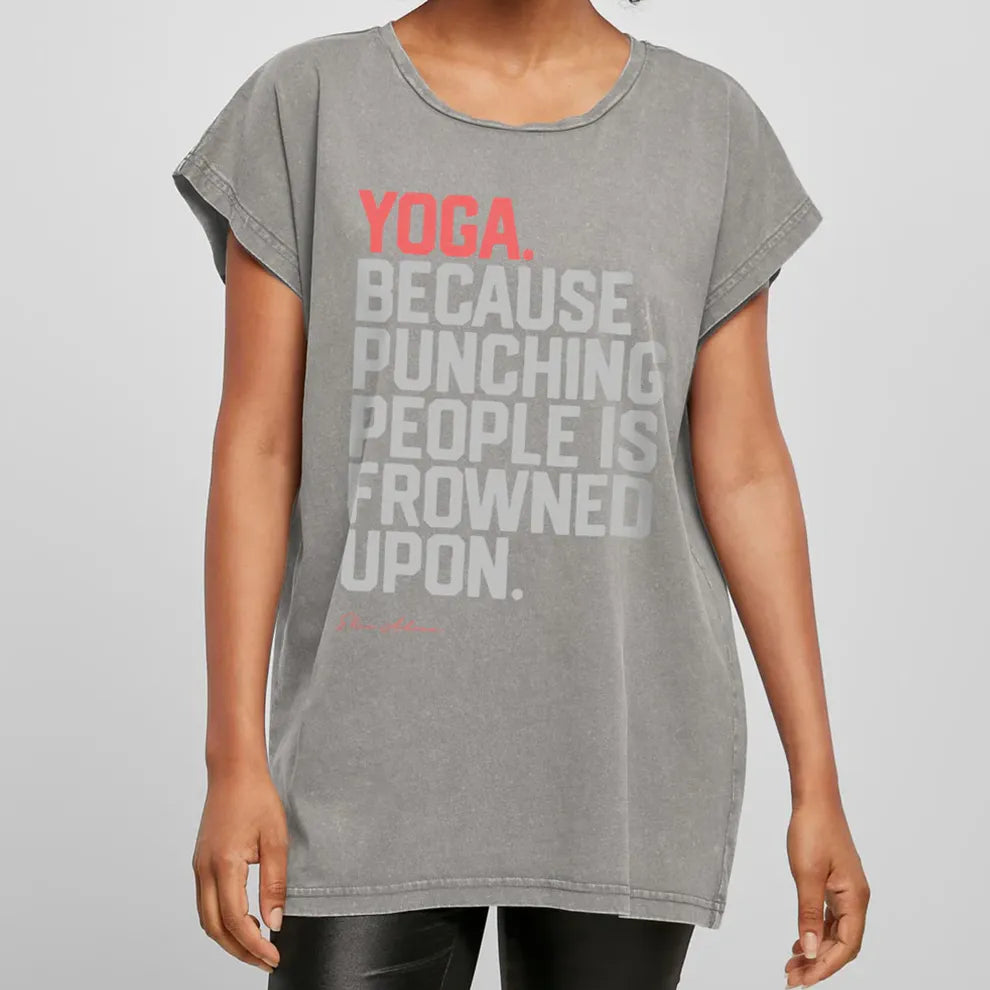 Yoga Because Punching People is Frowned Upon - Relaxed Boyfriend T-Shirt